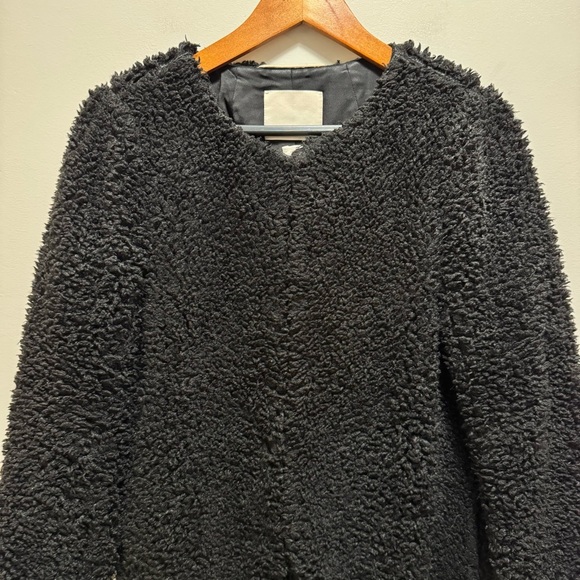 Aritzia Wilfred Black Laboratoire Teddy Sherpa Coat Size Small Oversized - Picture 4 of 16